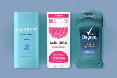 collage of three of the best dermatologist-recommended deodorants